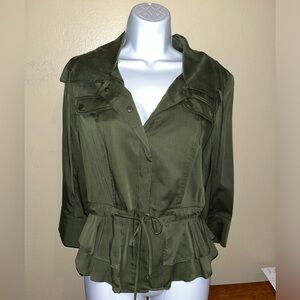 Bebe Green Peplum Jacket Size Small